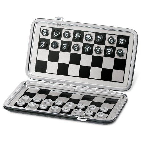 Christine 7" pocket travel magnetic chess and chec…