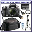 Sony Alpha DSLRA500L 12.3MP Digital SLR Camera w/ Sony 18-55mm f/3.5-5.6 SAM DT Lens + Sony Alpha Digital SLR Gadget Bag + Pro Series Tripod + Pro Series Monopod + Willoughbys 4GB PRO DUO Starter Pack