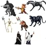 Papo Fantasy Battle Set: Faceless Knight, Faceless Knight Horse, Princess of Darkness, Cerberus, Skeleton Warrior, Merlin, Dwarf King, Troll Warrior