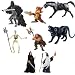 Papo Fantasy Battle Set: Faceless Knight, Faceless Knight Horse, Princess of Darkness, Cerberus, Skeleton Warrior, Merlin, Dwarf King, Troll Warrior