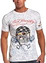 Ed Hardy Men's Short Sleeve Rhinestone Piston Skull T-Shirt