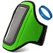 Green SumacLife Neoprene Workout Armband for Sony Xperia Sola / Sony Xperia P / Sony Xperia U / Sony Xperia S / HTC One S / LG Lucid / HTC Rezound / Motorola Droid 4 / Motorola Droid Bionic / Samsung Galaxy S II / iPhone 4S / iPhone 4 / Nokia 808 PureView / Samsung Epic 4G Touch / Samsung Galaxy Ace / Nokia Lumia 900 / Nokia Lumia 710 / Asus Padfone + SumacLife TM Wisdom Courage Wristband