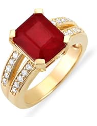 Vintage Style 5.0 ct Ruby and Diamond Ring set in 14k Solid Gold