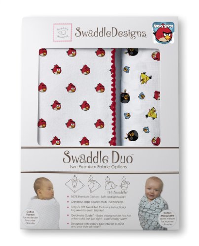 SwaddleDesigns SwaddleDuo Angry Birds Baby Duo, Red