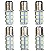HOTSYSTEM 1157 LED Light Bulbs DC12V BAY15D P21/5W 2357 18-5050SMD for Car RV SUV Camper Trailer Trunk Interior Reversing Backup Tail Turn signal Corner Parking Side Marker Lights(White,Pack of 6)