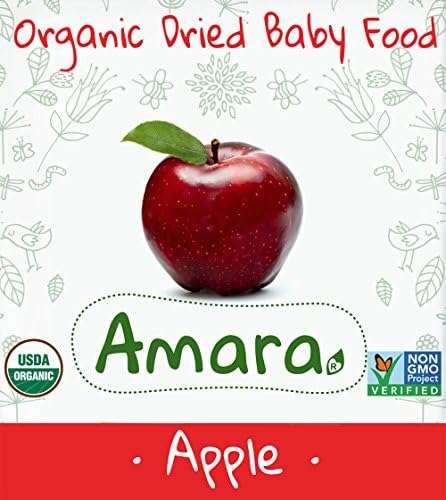 Organic Baby Food - NON GMO & GLUTEN FREE - Apple Flavor (7 Pouches) for 4 Month Happy Healthy Toddlers - Best Natural Dried Fruits & Vegetables Stage 1 Mix with Breast Milk Formula or Water - by Amara