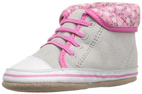 Robeez Girls' Floral Flora Sneaker, Grey, 12-18 Months M US Infant