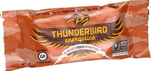 Thunderbird Energetica Bar - Almond Cookie Pow Pow - 1.7 oz Bars - Case of 15 - Gluten Free - Dairy Free - Yeast Free - Wheat Free - Vegan