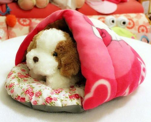 P.L Hello Kitty Soft Cotton Dual-use Pet Dog Cat Bed House Pet Sleeping Bag (XS(33x33x20cm))