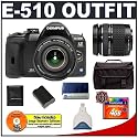 Olympus Evolt E510 10MP Digital SLR Camera with Olympus 14-42mm Zuiko Lens + Olympus 40-150mm Zuiko Lens [Outfit] + Spare BLM-1 Battery for Olympus + Transcend 4GB 133X CompactFlash (CF) Card + High Speed USB 2.0 CompactFlash (CF) Card Reader + Cameta Incognito 1000 Deluxe SLR Gadget Bag (fits E300, E330, E410, E500 & E510)