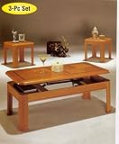 3pc Pack Oak Coffee/End Table Set