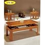 3pc Coffee Table & End Table Set Light Oak Finish