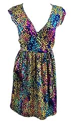 Junior Above the Knee Polyester/Spandex Cap Sleeves Elasticized   Waistline Wrap Mini Dress 