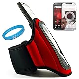 Red Workout Armband for Motorola Droid Bionic (XT865) + INCLUDES!!! Mirror  ....