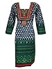 Women's Kurta Tunic Top Floral Embroidered Cotton Dress (Chest: 42", 102)