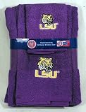 Louisiana State University LSU Tigers 3 Piece Embroidered Bath Towel Gift Set