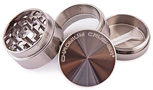 Chromium Crusher 1.6 Inch 4 Piece Tobacco Spice Herb Grinder - Gun Metal