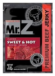 Mr. Z Premium Cuts Beef Jerky Sweet & Hot Flavor, 4-Ounce Bags (Pack of 6)