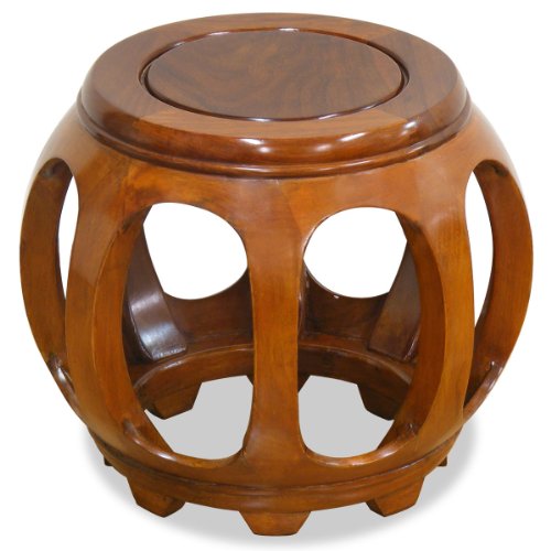 Rosewood Round Chinese Stool - Natural, 13