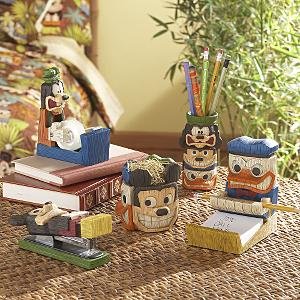 Disney Mickey Mouse and Friends Tiki 5 Piece Desk Set - Goofy Donald Duck