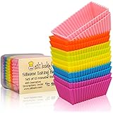 Rectangular Silicone Baking Cups, Pack of 12, Reusable Cupcake Liners for Muffins, Chocolate Molds