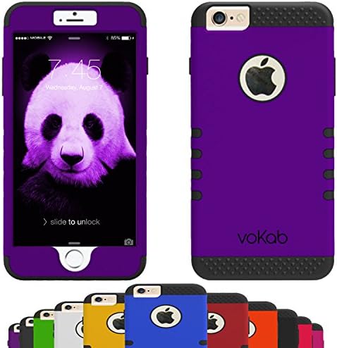 iPhone 6 Defender Case by VoKab, Hybrid Dual Layer Protection Cover for Apple i Phone 6 (4.7) Lifetime Guarantee (Prissy Purple)