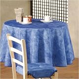 Nappe beton cire bleu ronde diametre 180cm