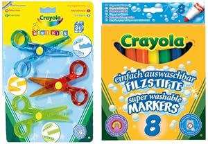 Crayola 10962 - 3 Kinder-Scheren und 8 einfach auswaschbare Filzstifte