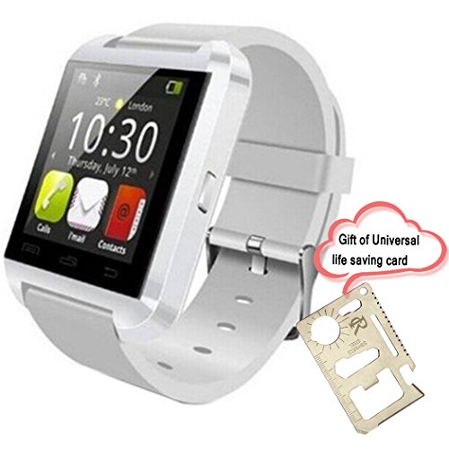 RC Bluetooth Smart Watch WristWatch U8 Uwatch Only for Android Samsung S2/S3/S4/S5/S6 Note 2/Note 3 Sony Blackberry Smartphones (White)