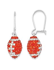 Sterling Silver Swarovski Elements Austin Spirit Football Earrings
