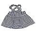 Goodtrade8 Gotd Baby Girls Sunsuit Outfit Stripe Backless Dress + Brief Infant Clothes (18M, Navy)