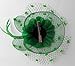 Coolwife Womens Fascinator Veil Flower Cocktail Tea Party Headwear (Green)