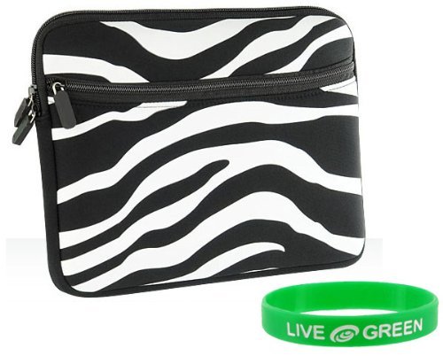 ASUS Eee PC Seashell 1005HA-PU17-BK 10.1-Inch Netbook Neoprene Sleeve Case - (Zebra Print - Black White)