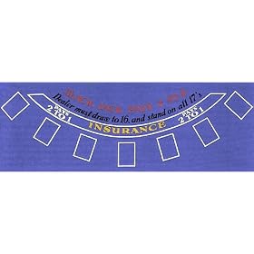 Blackjack Layout 36 x 72 inch Blue Felt