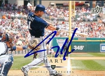 Corey Hart Autographed/Hand Signed MLB Baseball Card (Milwaukee Brewers) 2008 Upper Deck #59