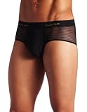 Clever Mens Mesh Bars Brief, Black, Medium