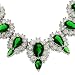 CZ Emerald Diamond Silver Actor Necklace