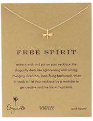 Dogeared Reminder "Free Spirit" Gold-Plated Sterling Silver Dragonfly Pendant Necklace