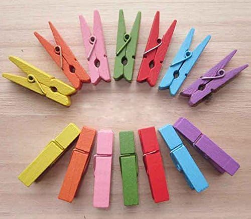 Conforce ® 3.5 Cm Colored Mini Crafts Wooden Clothespins Photo Clips(random Color) (50)