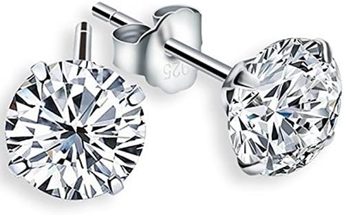 Panladoo Womens Sterling Silver Double Sided Crystal Beads Earrings Ear Studs Tribal Earrings