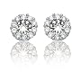 14k White Gold Diamond Earring Jackets for 1/2 Carat Stud Earrings (1/2 cttw, I-J Color, I1-I2 Clarity)