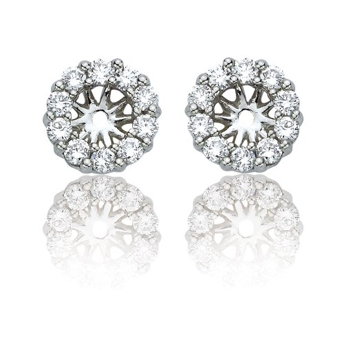 Childrens Toyshop  Jewelry : 14k White Gold Diamond Earring Jackets for 1/2 Carat Stud Earrings (1/2 cttw, I-J Color, I1-I2 Clarity)
