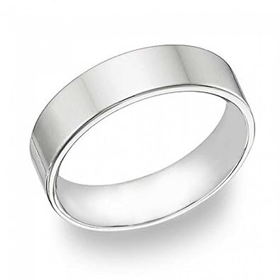 Flat silver wedding rings