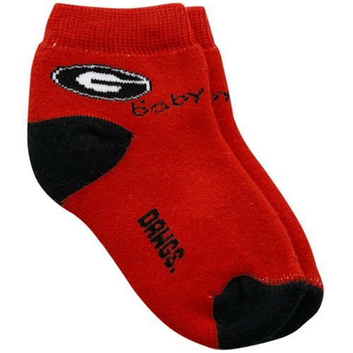 Georgia Bulldogs Infant Red-Black Team Logo Baby Socks (9-24 MO)
