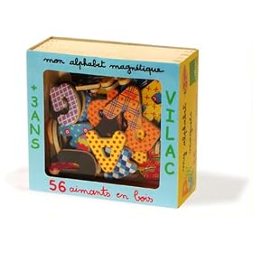 Vilac - Jouets en bois - Mon alphabet magn�t.56 lettres