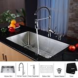 32 x 19 Undermount Kitchen Sink with Faucet and Soap Dispenser