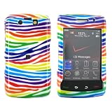 For Blackberry Storm 2 Hard Plastic Case Rainbow Zebra
