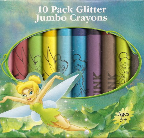 Tinkerbell Jumbo Glitter Crayons (10 pack)