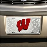 Wisconsin Badgers Diamond Metal License Plate