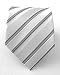 100% Silk Woven White Striped Tie